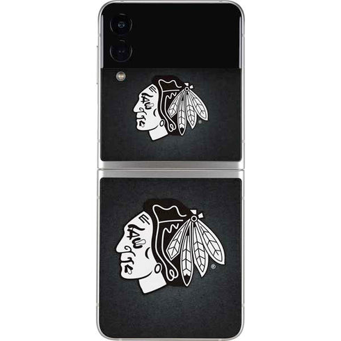 NHL Chicago Blackhawks Black Background Galaxy Z Flip4 5G Skin